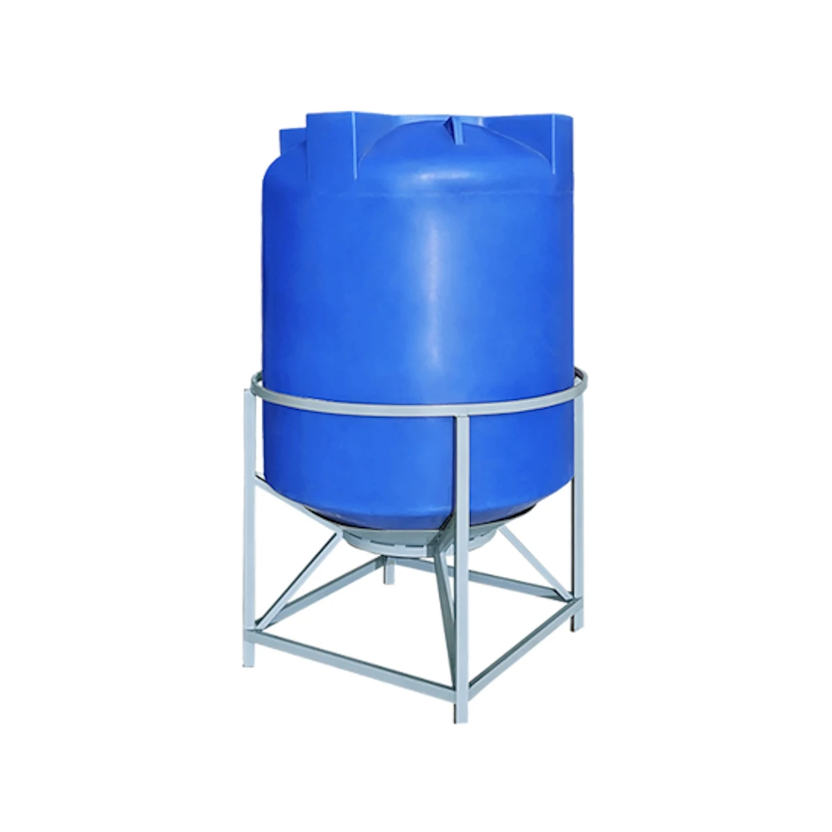 Конусная емкость 5000 л (синяя) в обрешетке