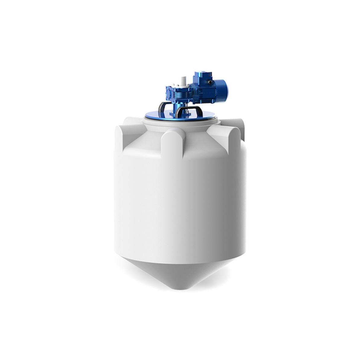 Конусная емкость K 200 л (белая) с лопастной мешалкой 