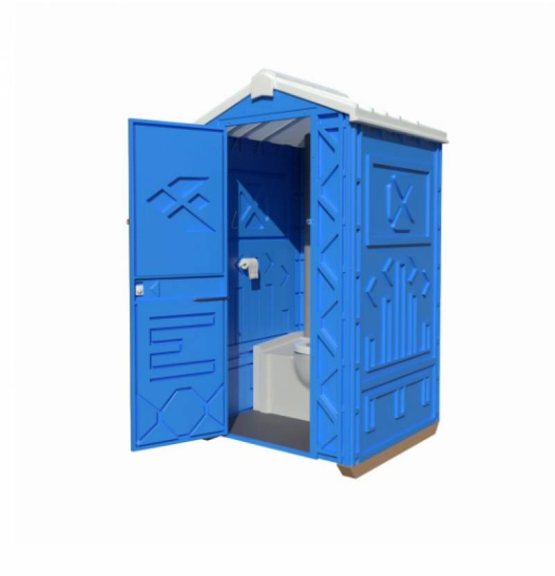 Мобильная туалетная кабина "Стандарт Плюс" в разборе синяя 