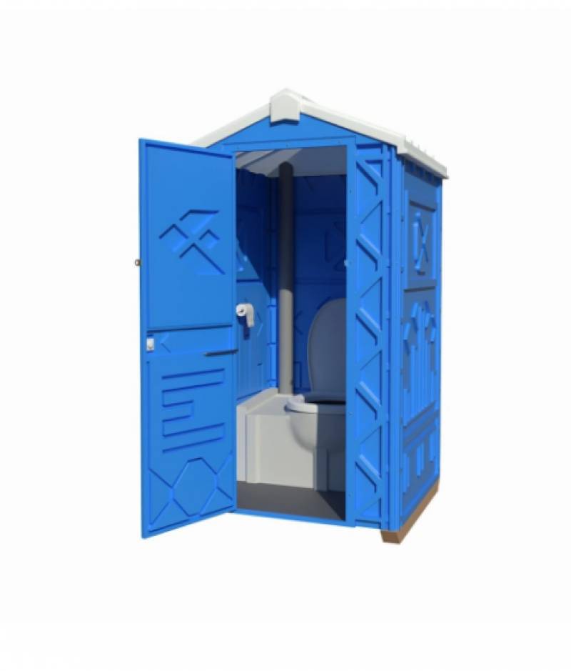 Мобильная туалетная кабина "Стандарт Плюс" в разборе синяя 