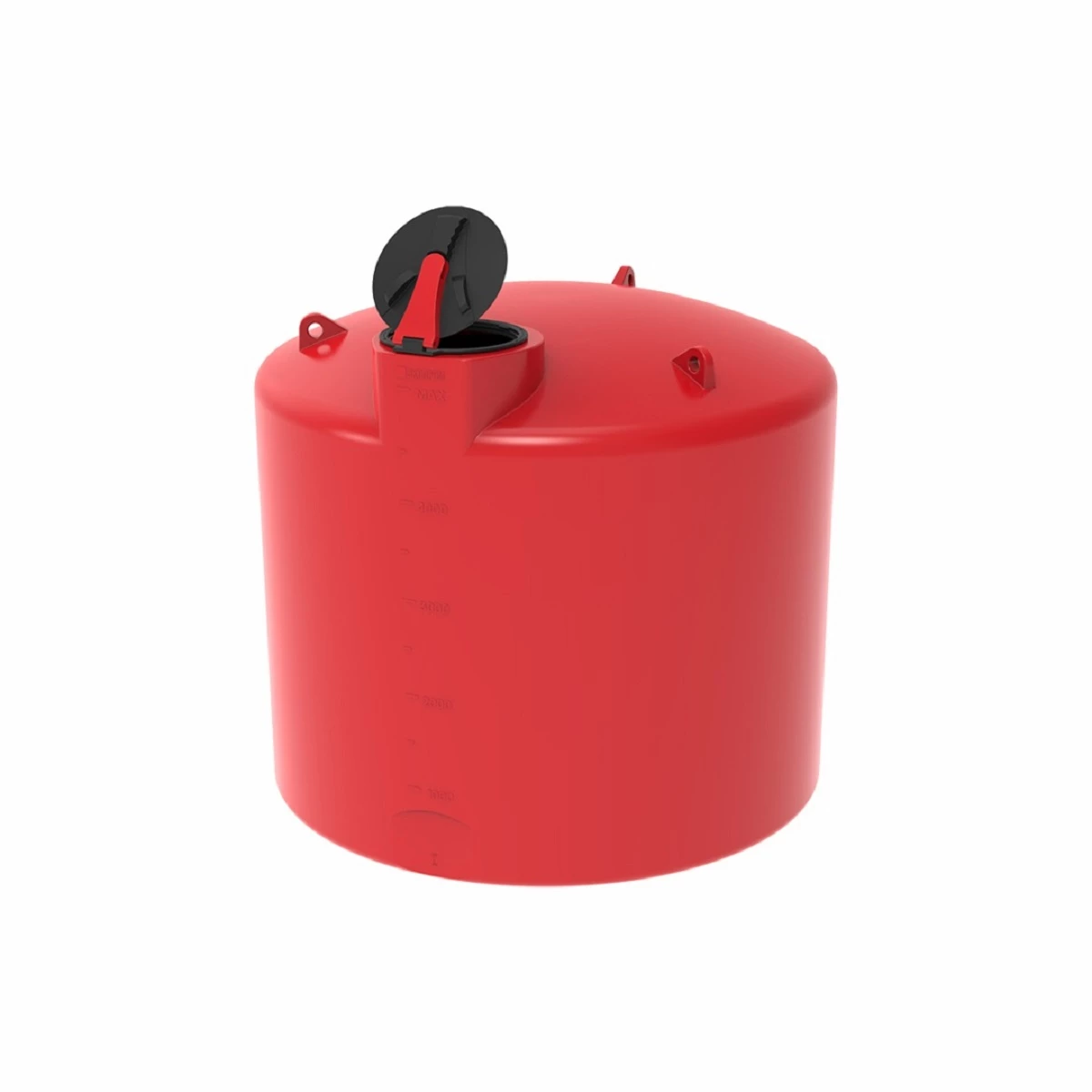 Емкость вертикально-цилиндрическая усиленная TRN 5000 л для КАС (красный) с откидной крышкой