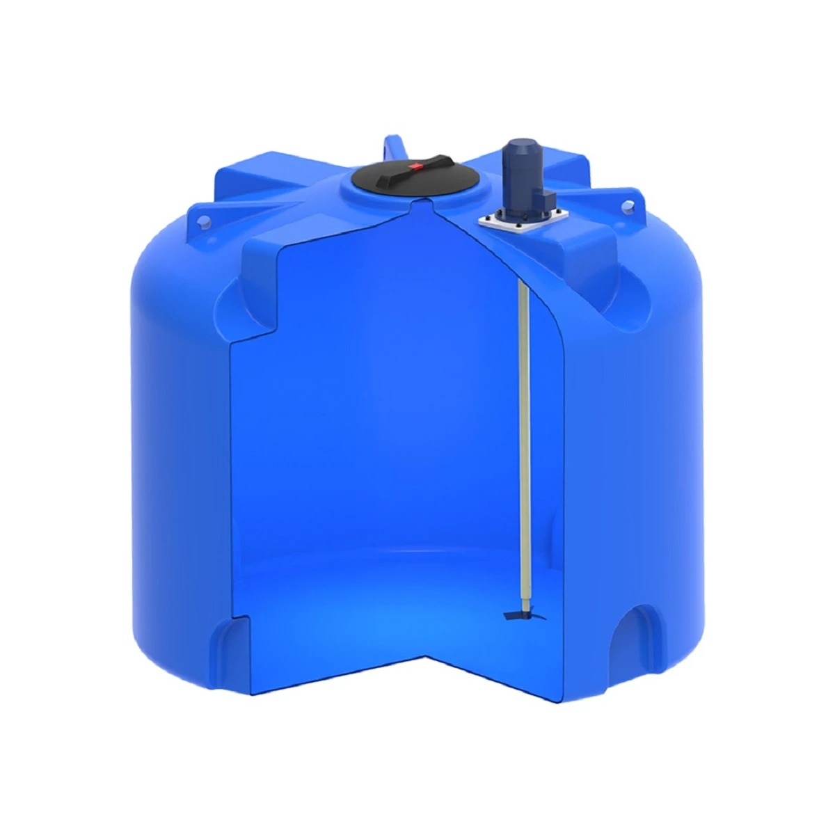 Емкость вертикально-цилиндрическая TR 4.5 м3 (синяя) c пропеллерной мешалкой,