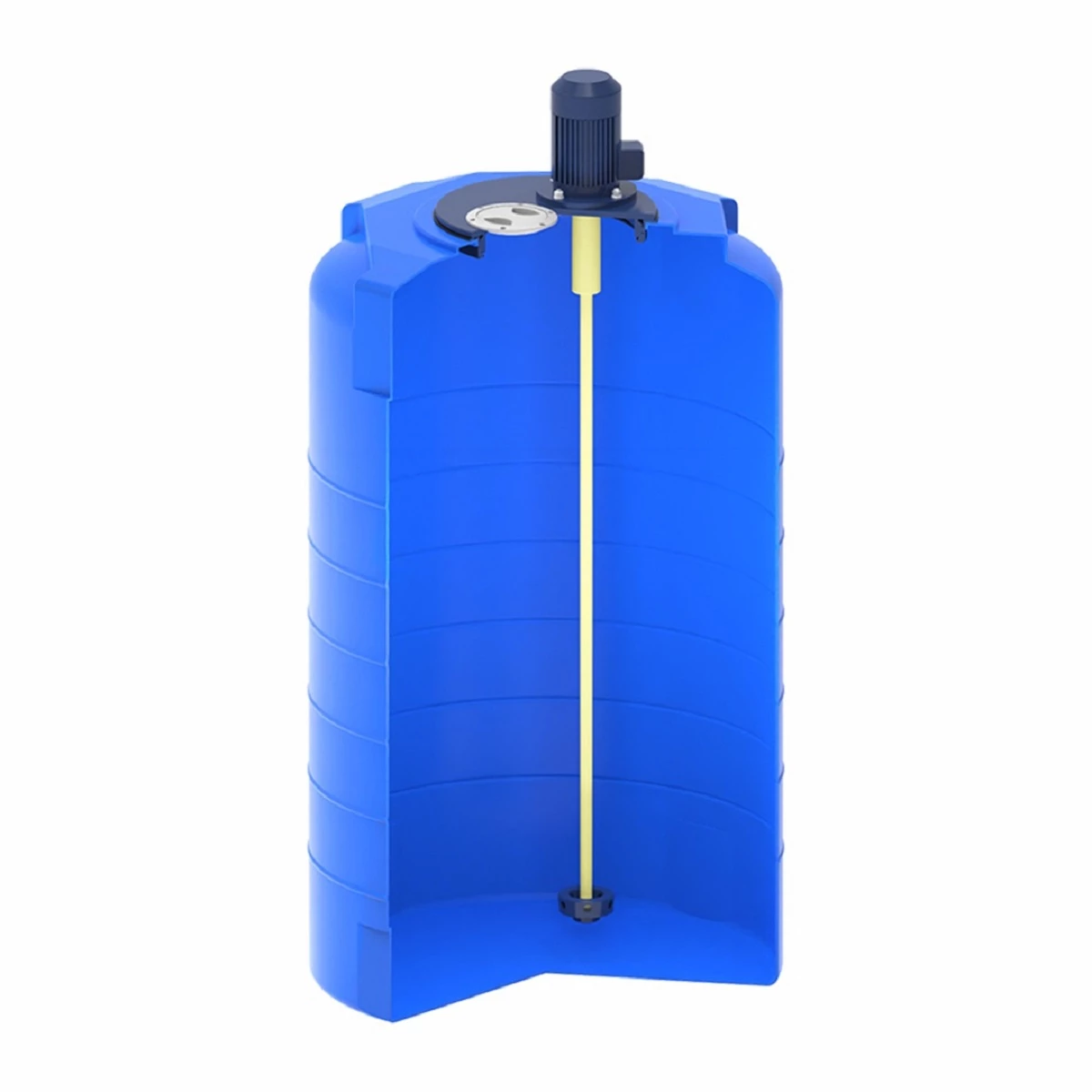 Емкость вертикально-цилиндрическая T 500 (синяя) с турбинной мешалкой