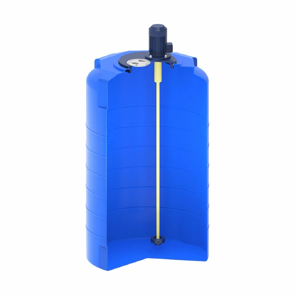 Емкость вертикально-цилиндрическая T 500 (синяя) c пропеллерной мешалкой