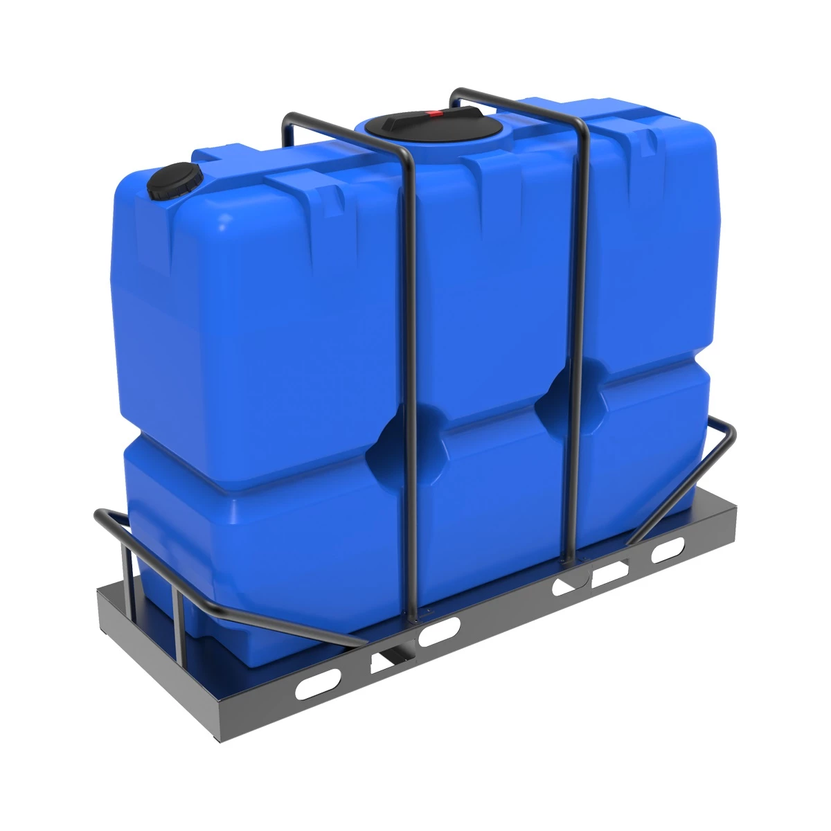 Емкость прямоугольная - узкая SK 2000л (синий) в обрешетке