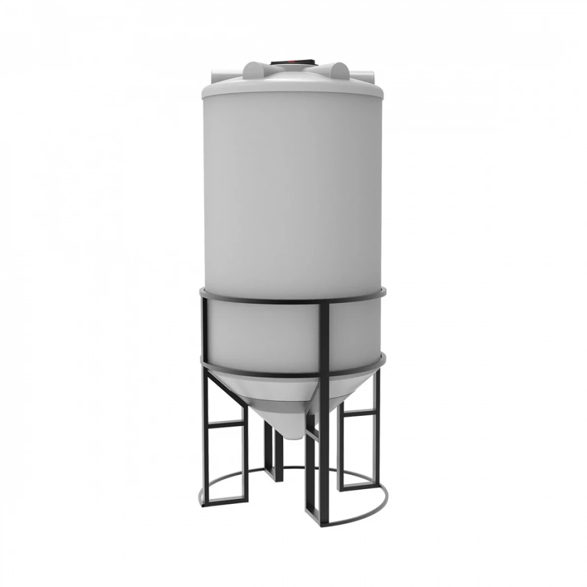 Конусная ёмкость с полным сливом, для хранения веществ с плотностью от 1,0 г/см³