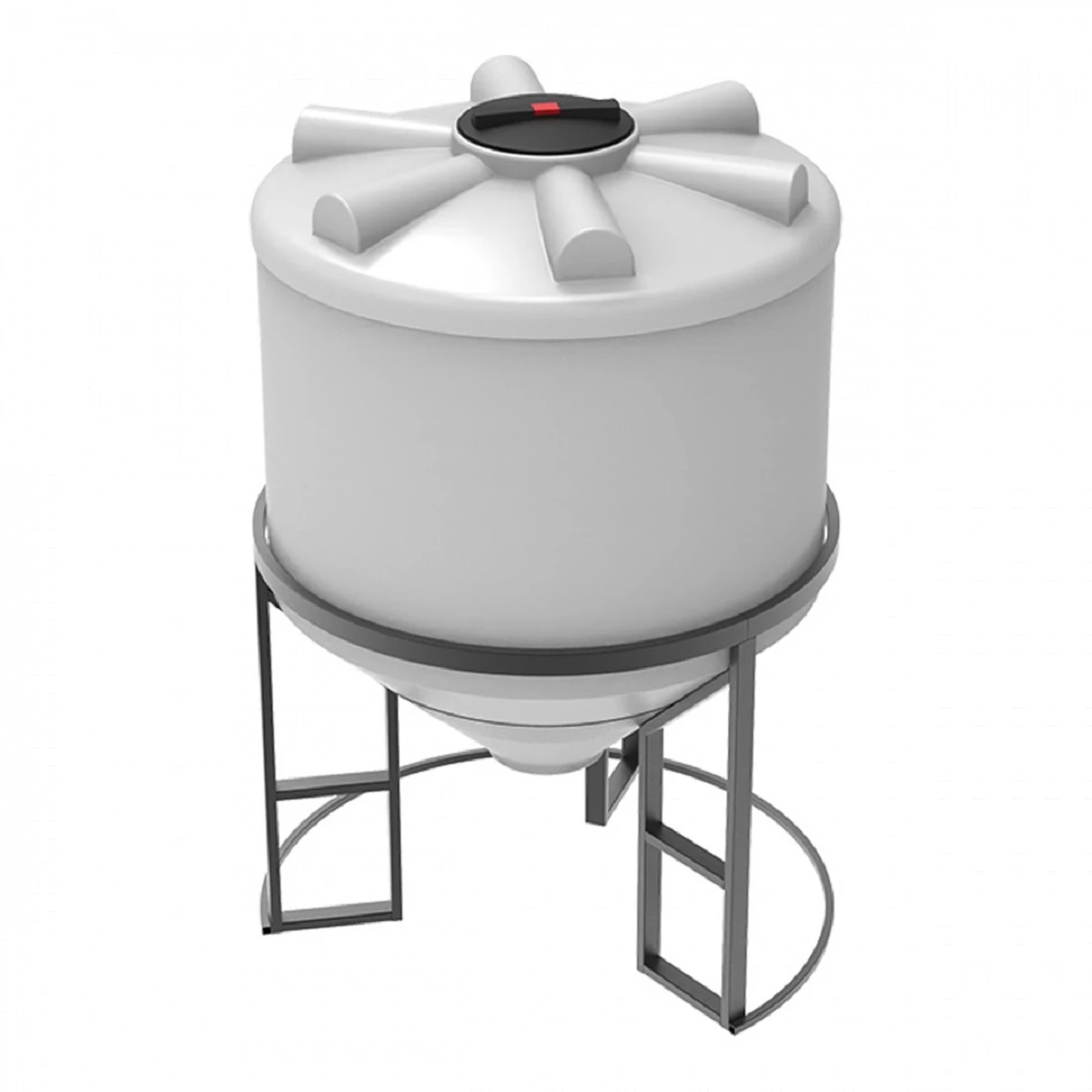 Конусная ёмкость с полным сливом, для хранения веществ с плотностью от 1,0 г/см³