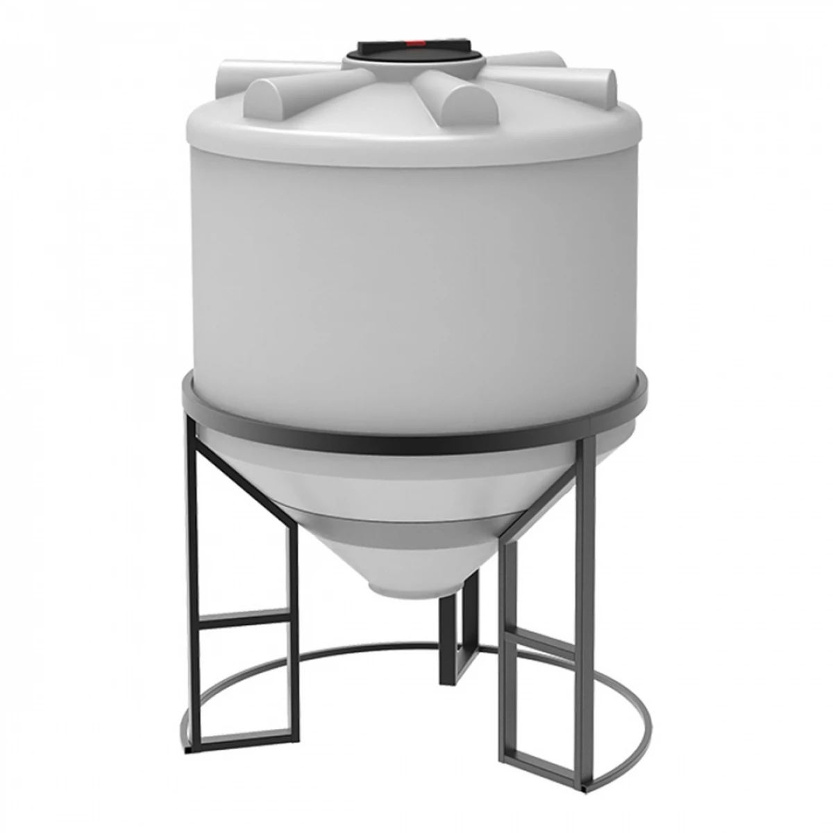 Конусная ёмкость с полным сливом, для хранения веществ с плотностью от 1,0 г/см³