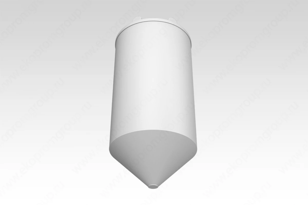 Конусная ёмкость с полным сливом, для хранения веществ с плотностью от 1,0 г/см³