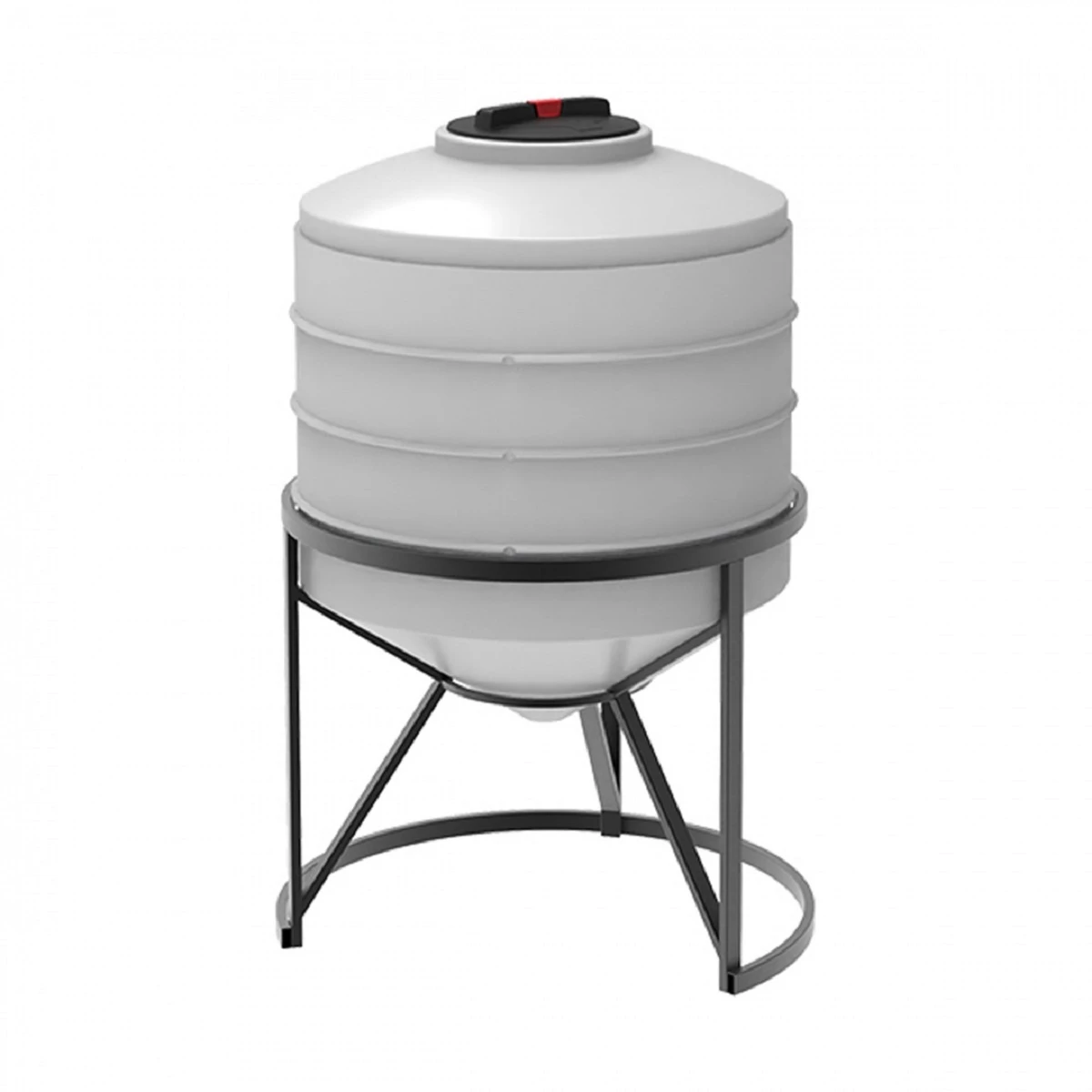 Конусная ёмкость с полным сливом, для хранения веществ с плотностью от 1,0 г/см³