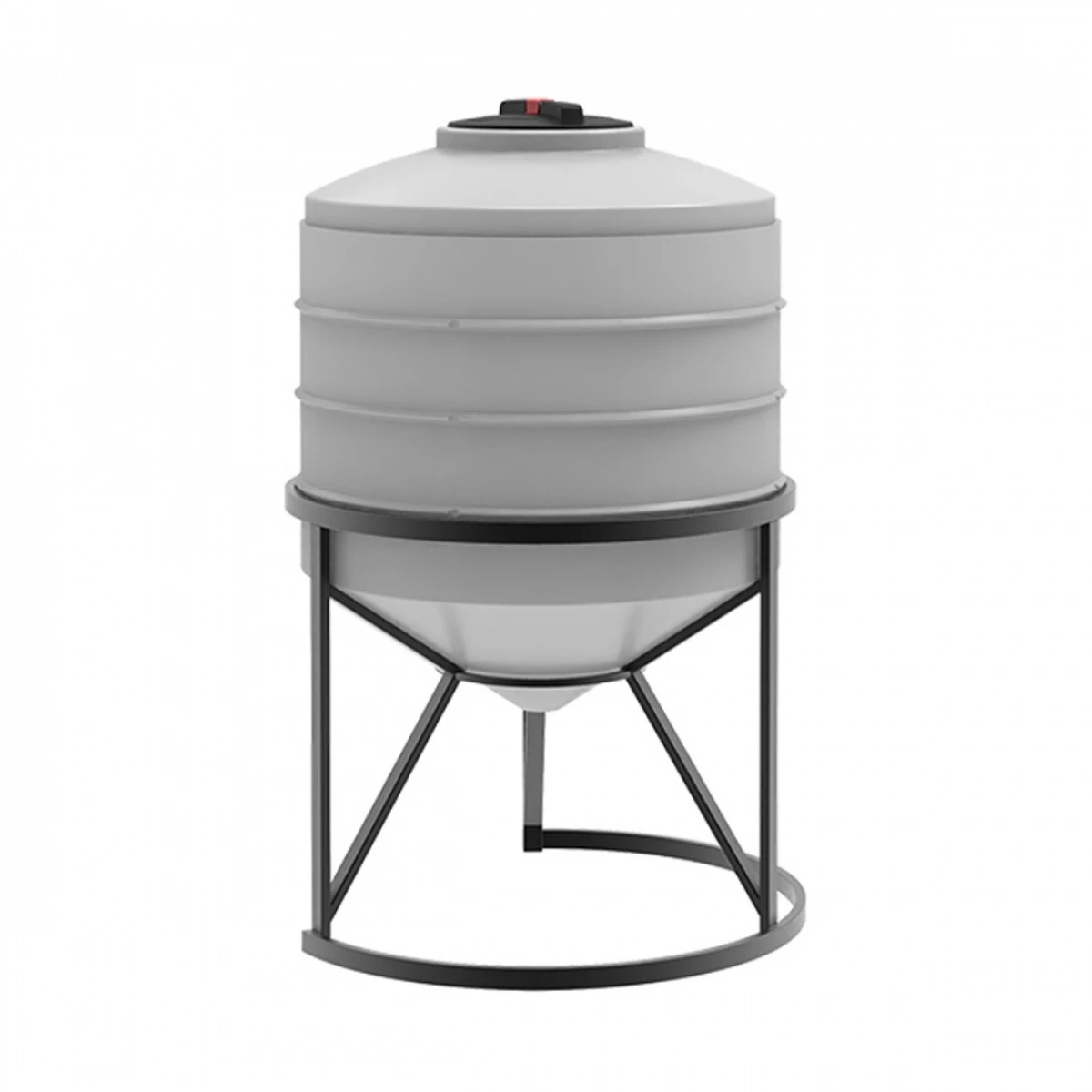 Конусная ёмкость с полным сливом, для хранения веществ с плотностью от 1,0 г/см³