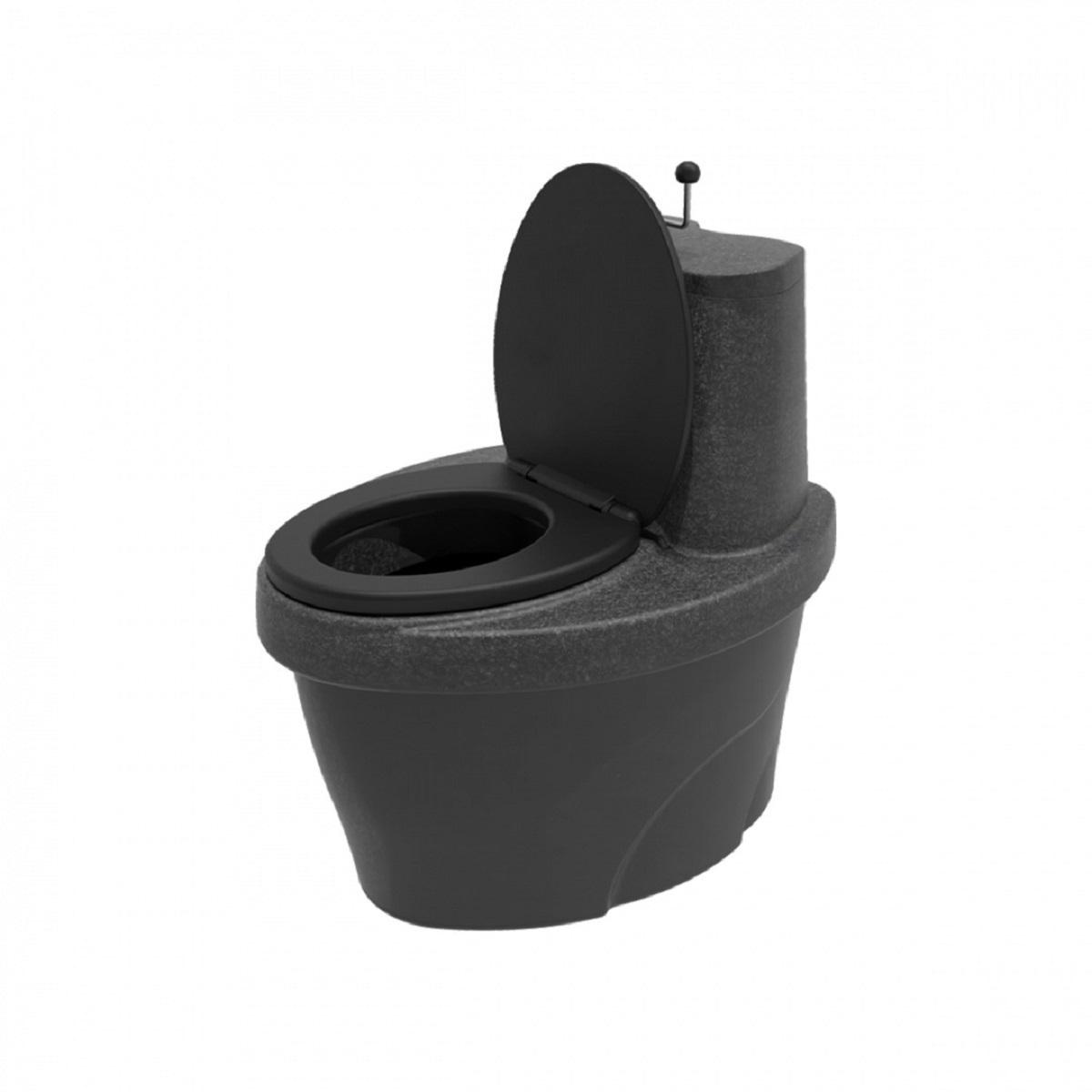 Торфяной туалет "Rostok" с термосиденьем черный гранит (серый) 