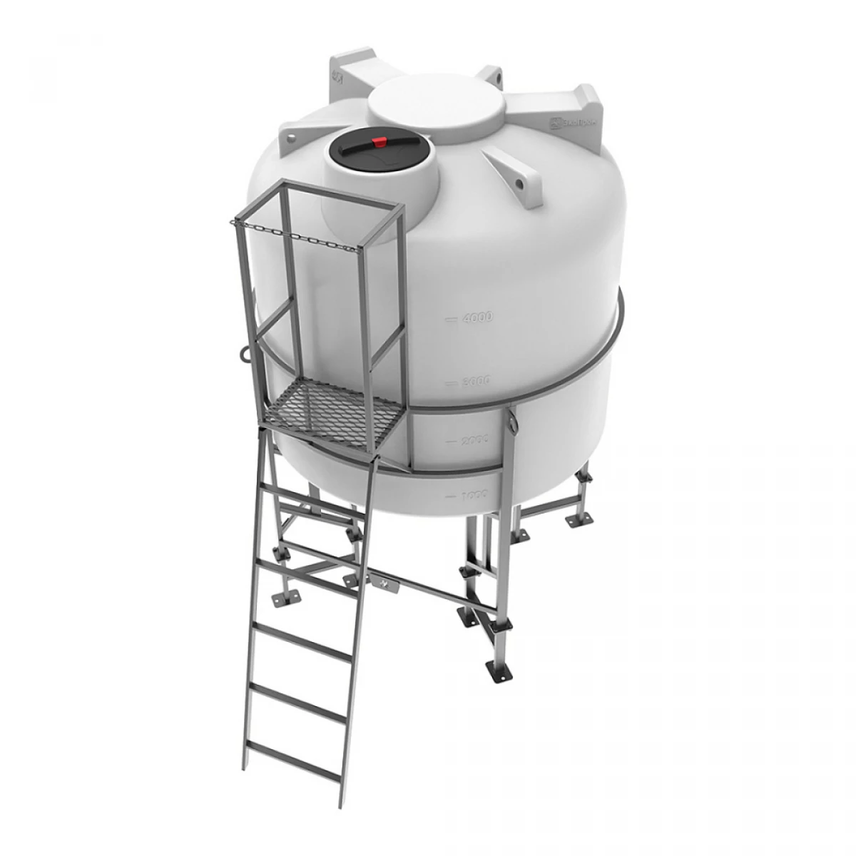 Конусная ёмкость с полным сливом, для хранения веществ с плотностью от 1,0 г/см³