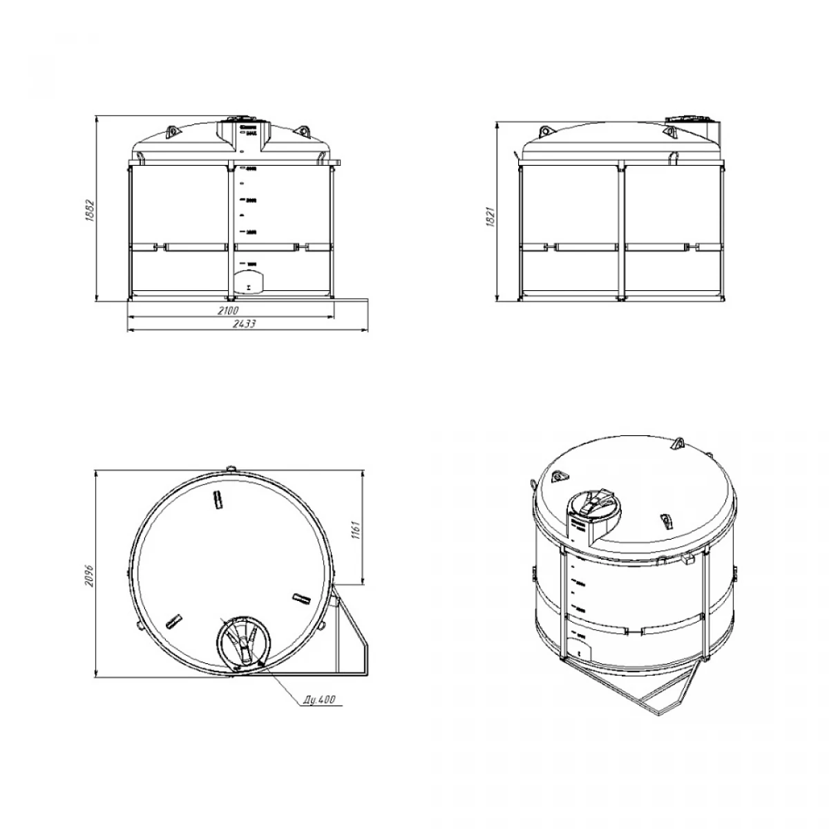 питьевой и технической воды, дизельного топлива и других жидких грузов с плотностью до 1,0 г/см³