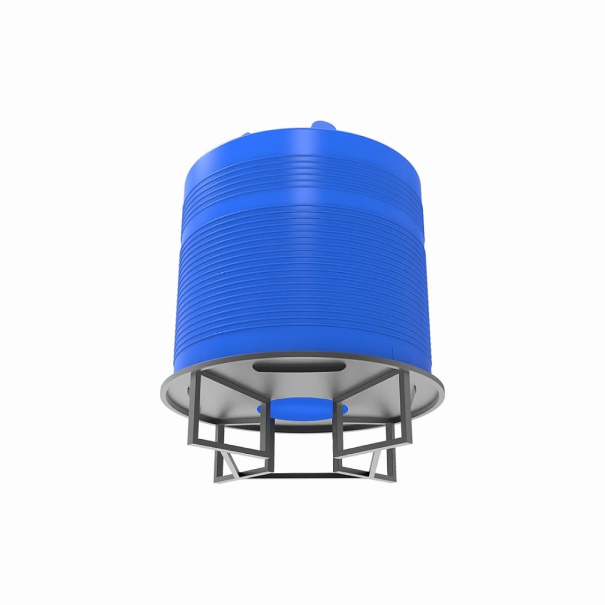 Емкость ЭВЛ 5000 л на основании для полного слива, металлическая подставка конусной формы, для хранения веществ плотностью до 1,2 г/см³
