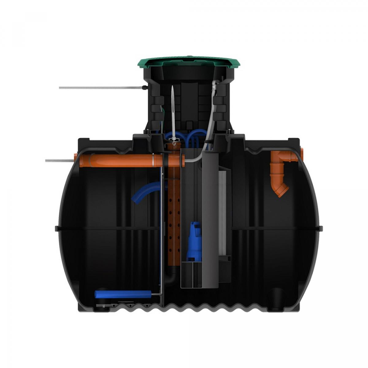 Автономная канализация Rostok Ground 4Pro с горловиной 600 мм система сбора и очистки хозяйственно-бытовых сточных вод,выдерживает давление земли и грунтовых вод.