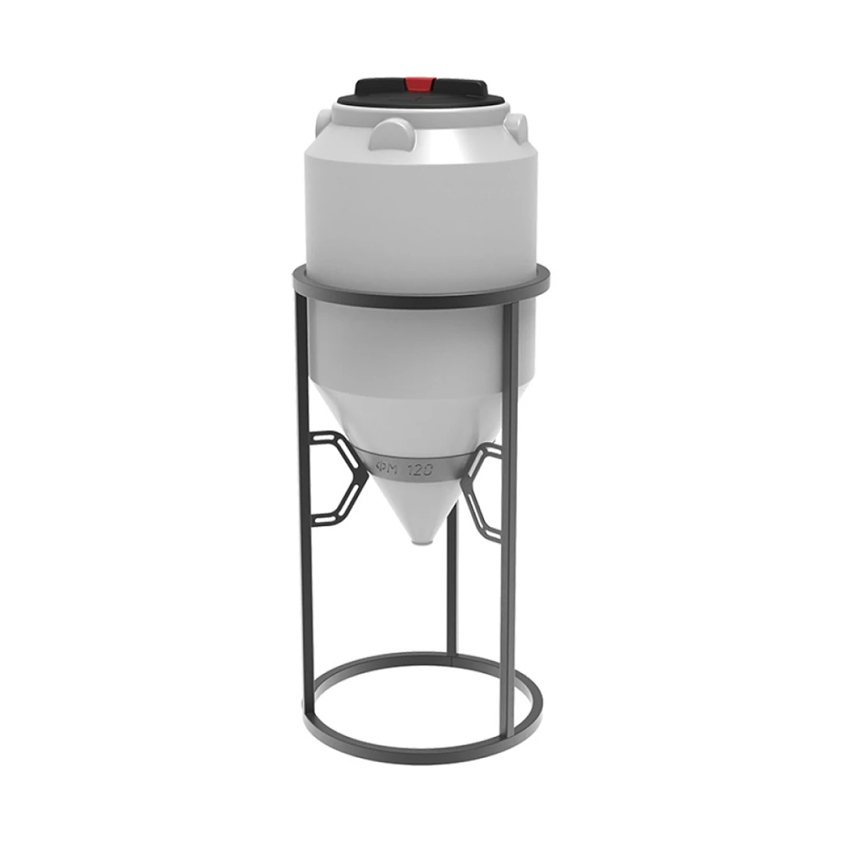 Конусная ёмкость с полным сливом, для хранения веществ с плотностью от 1,0 г/см³