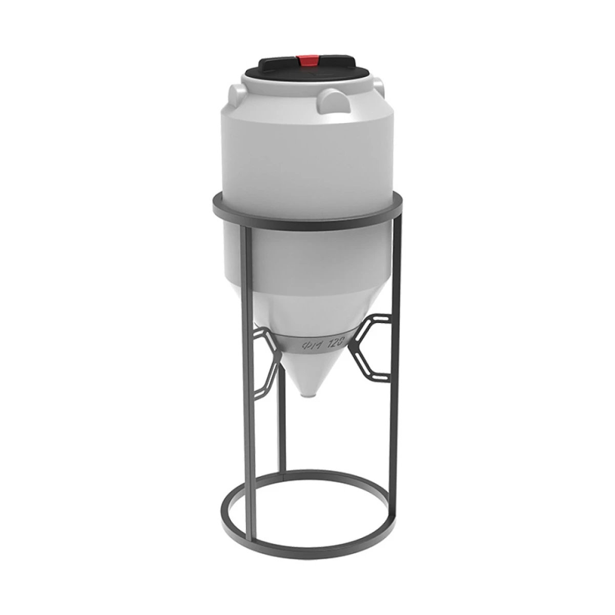 Конусная ёмкость с полным сливом, для хранения веществ с плотностью от 1,0 г/см³