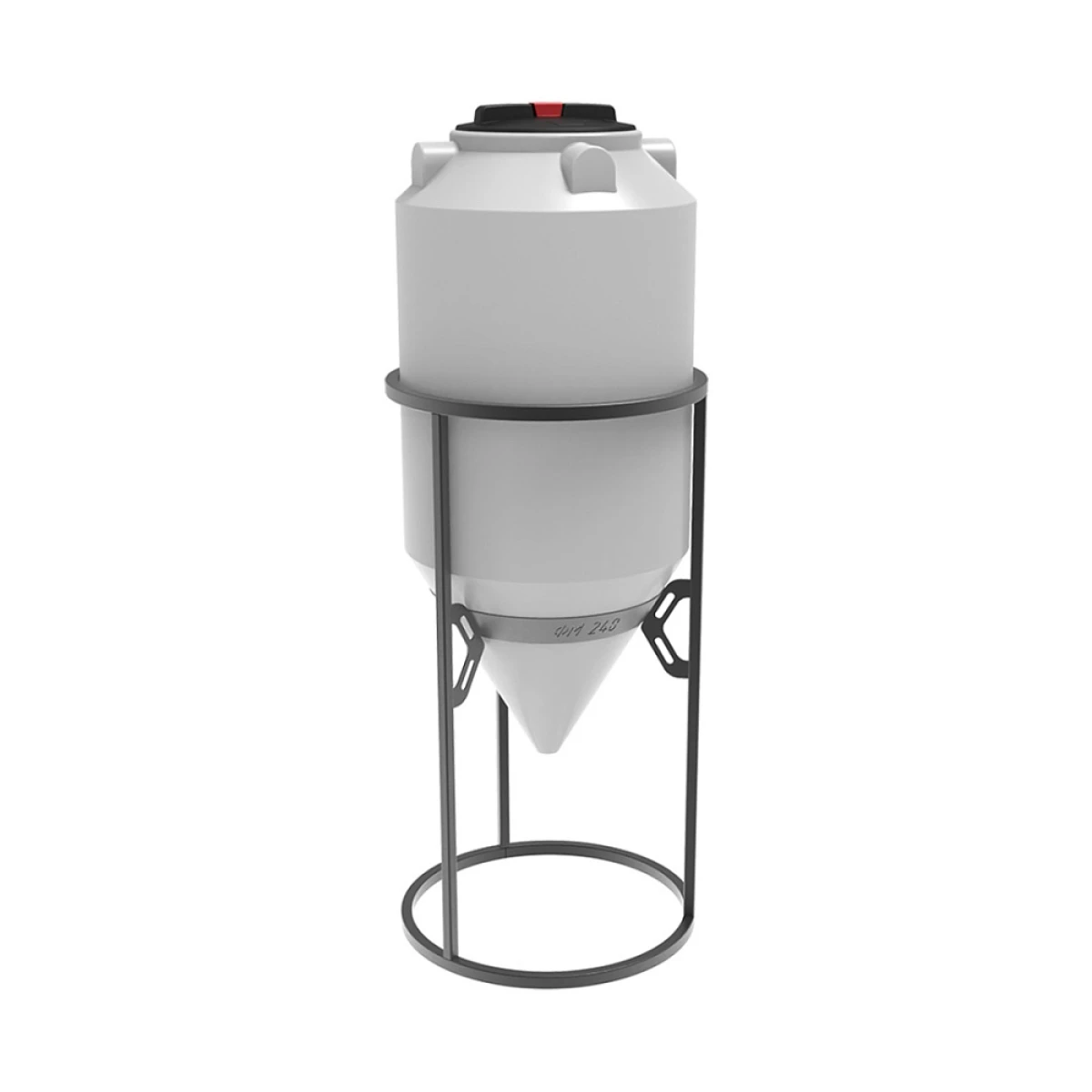 Конусная ёмкость с полным сливом, для хранения веществ с плотностью от 1,0 г/см³