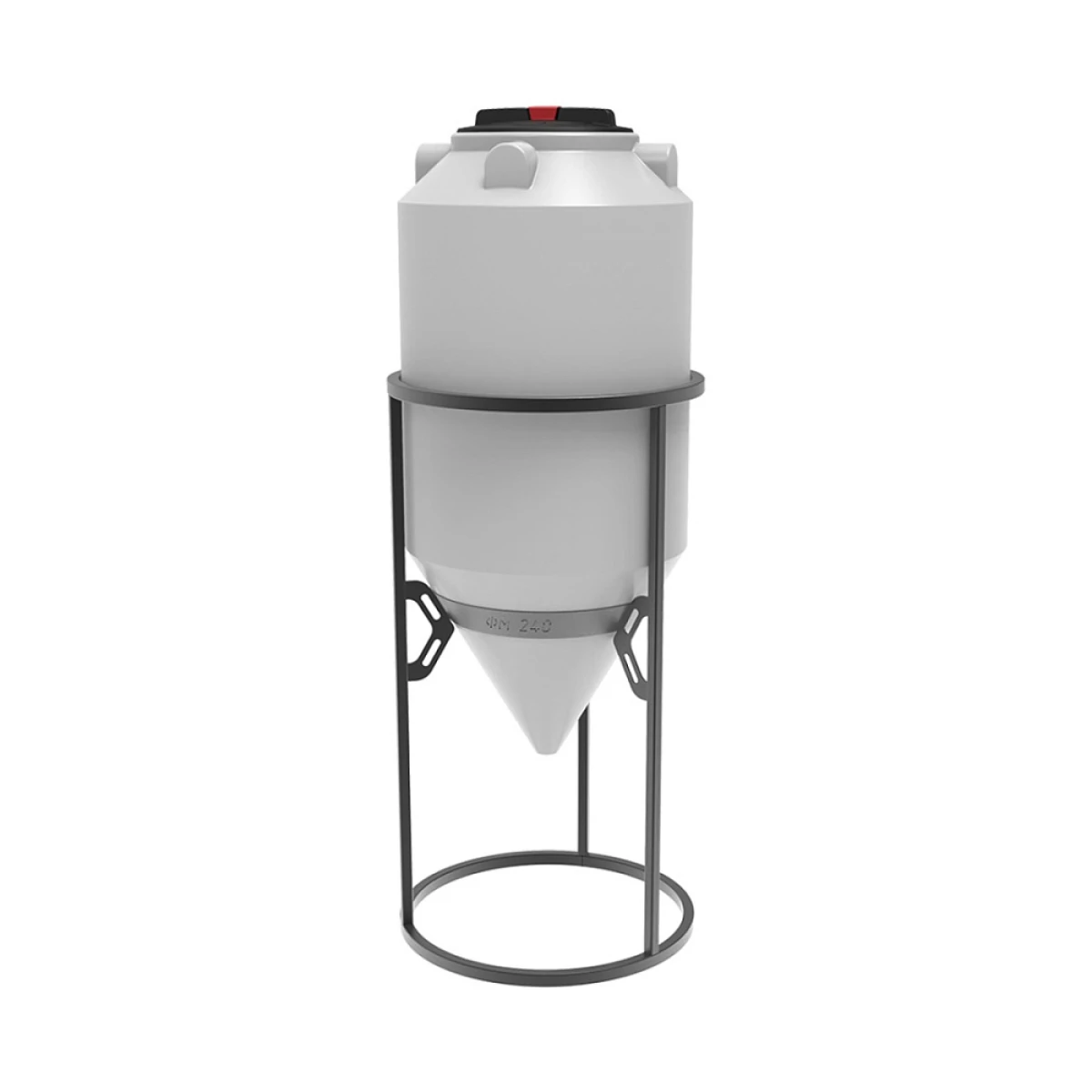 Конусная ёмкость с полным сливом, для хранения веществ с плотностью от 1,0 г/см³