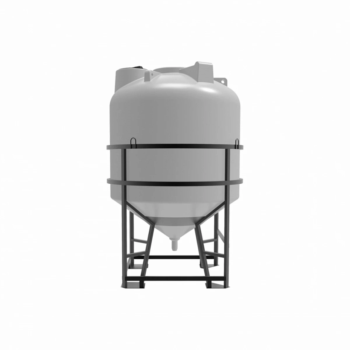 Конусная ёмкость с полным сливом, для хранения веществ с плотностью от 1,0 г/см³