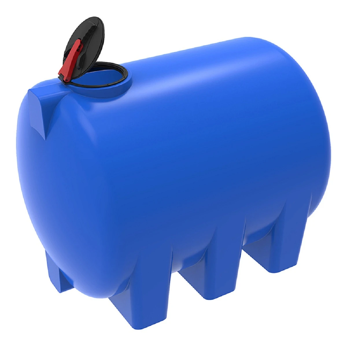 Емкость горизонтально-цилиндрическая H 5000 л для воды ( синяя) с откидной крышкой.