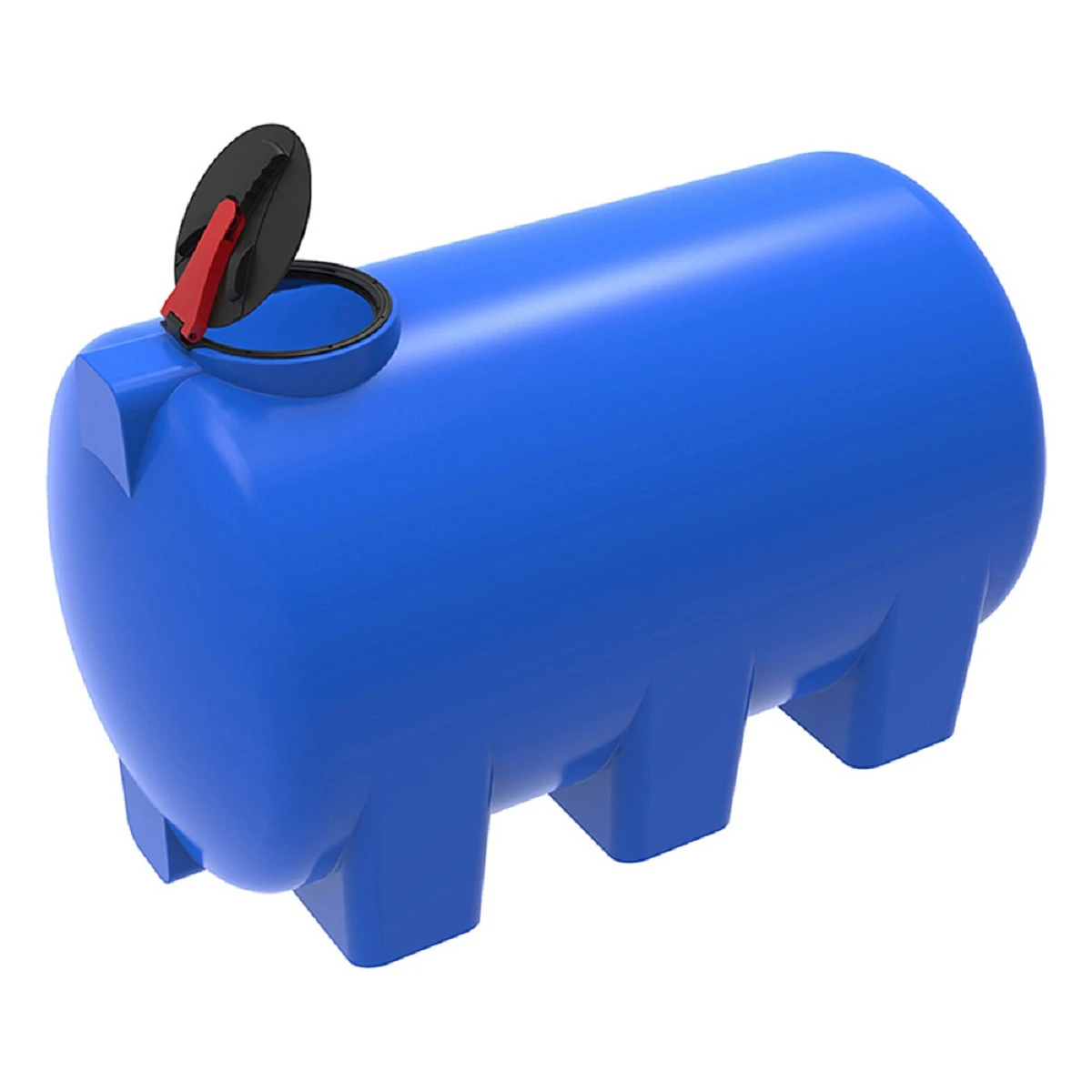 Емкость горизонтально-цилиндрическая H 3000 л (синяя) с откидной крышкой.