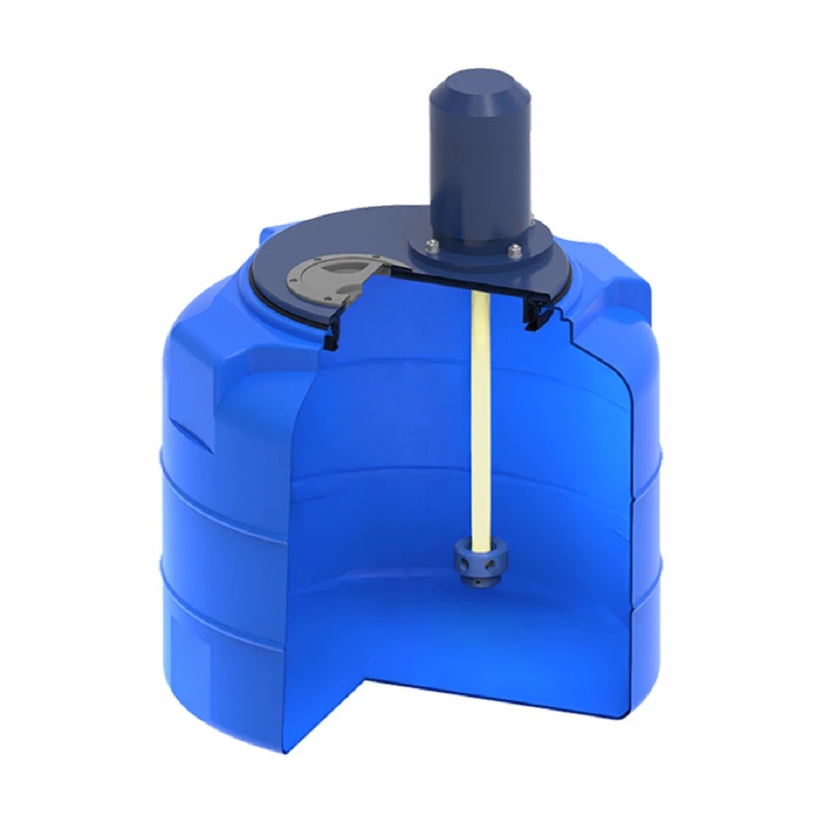 Емкость вертикально-цилиндрическая T 100 (синяя) с турбинной мешалкой 