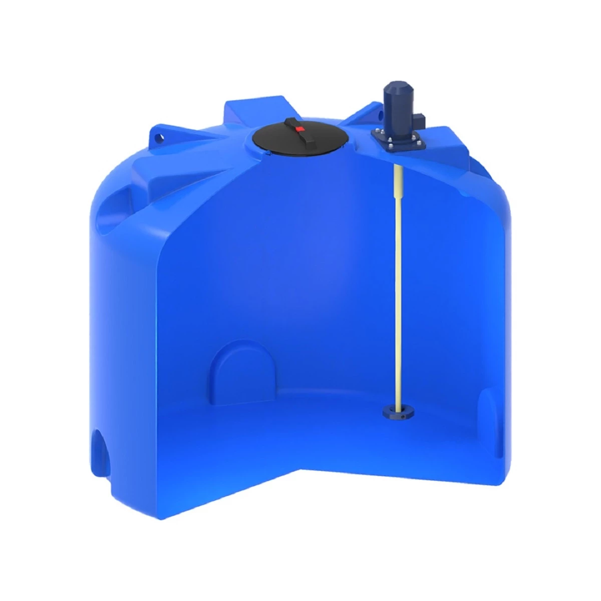 Емкость вертикально-цилиндрическая TR 4.5 м3 (синяя) с турбинной мешалкой 
