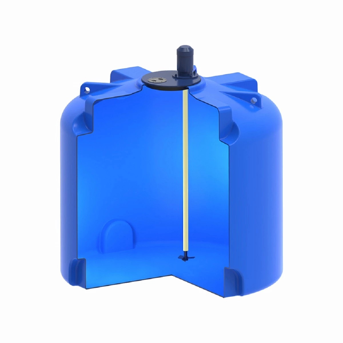 Емкость вертикально-цилиндрическая TR 3 м3 (синяя) с пропеллерной мешалкой 