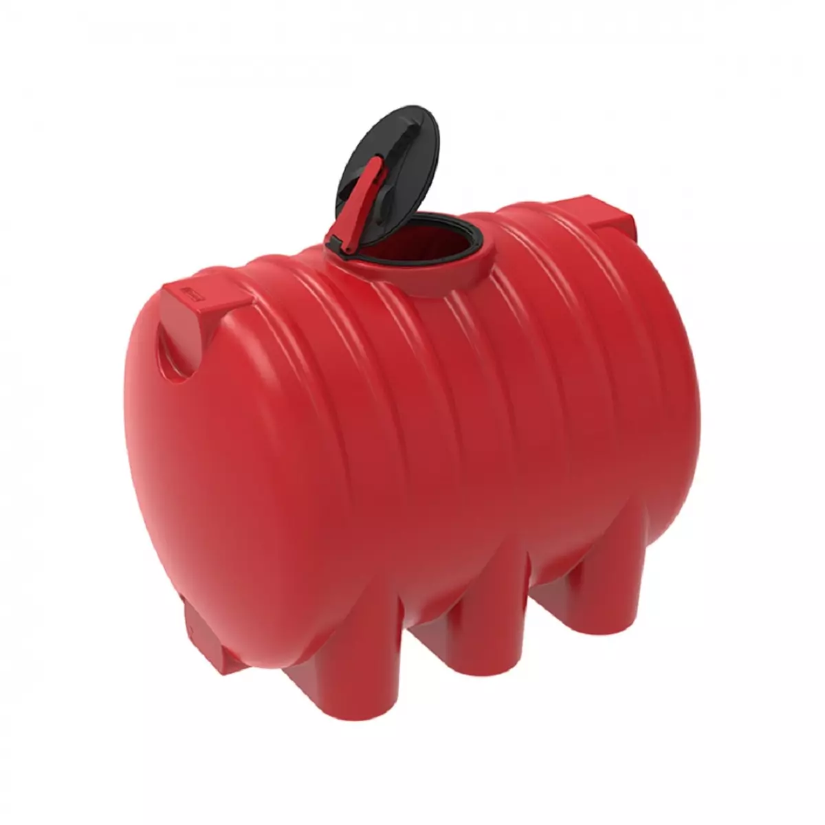 Емкость горизонтально-цилиндрическая HR 2000 л для КАС (красная) с откидной крышкой 