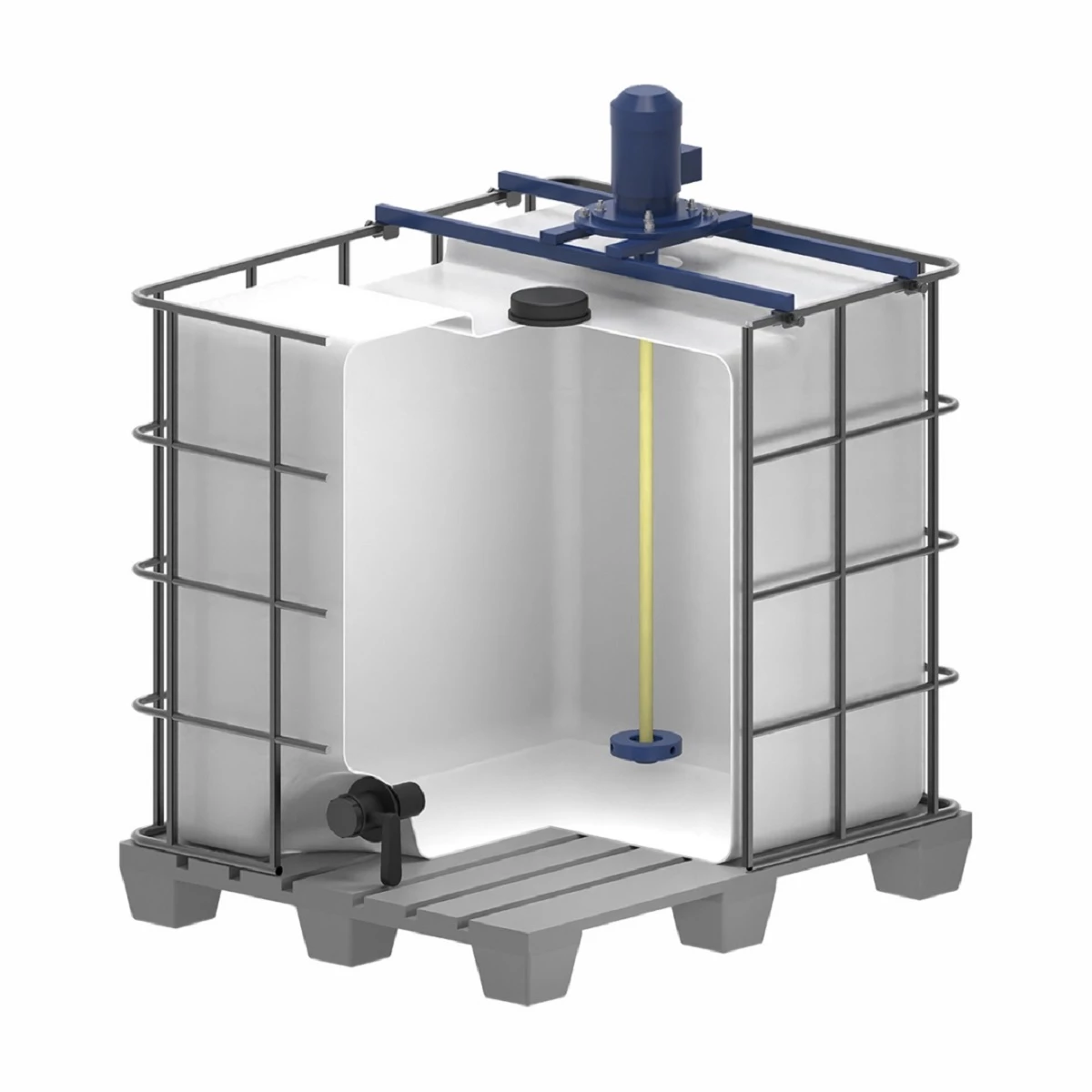 Мешалка турбинная для емкости Еврокуб с комплектом креплений 