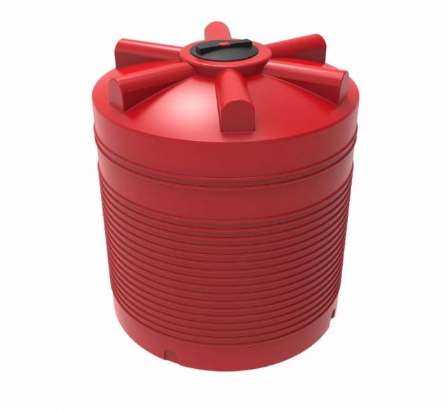 Емкость вертикально-цилиндрическая усиленная ЭВЛ 2000 л (красная) для КАС/ЖКУ/СЗР 