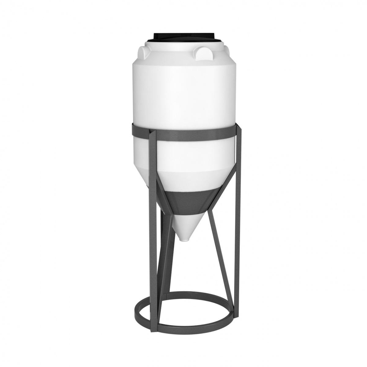 Конусная ёмкость с полным сливом, для хранения веществ с плотностью от 1,0 г/см³