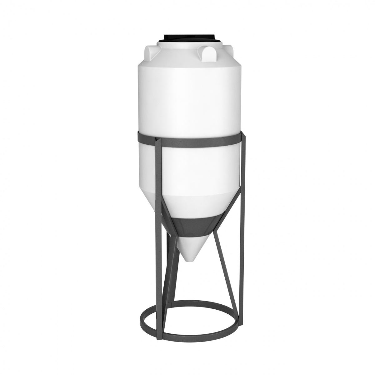 Конусная ёмкость с полным сливом, для хранения веществ с плотностью от 1,0 г/см³