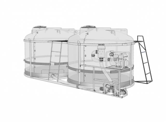 Лестница торцевая с трапом для обрешеток TRF 