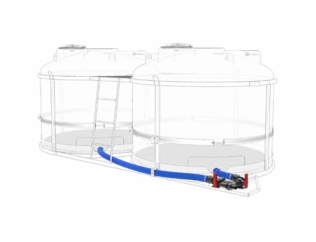 Комплект (химстойкий) ПОЛНОГО слива с кранами G2 (Ø 50мм) на две емкости TRF 