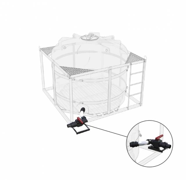 Комплект слива (химстойкий) с краном G3 (Ø 76мм) на одну емкость TR 