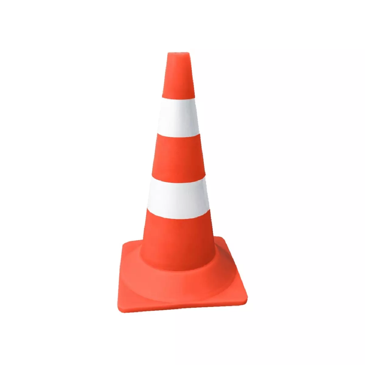 Конус дорожный 520 мм, 2 белые полосы, утяжелитель 