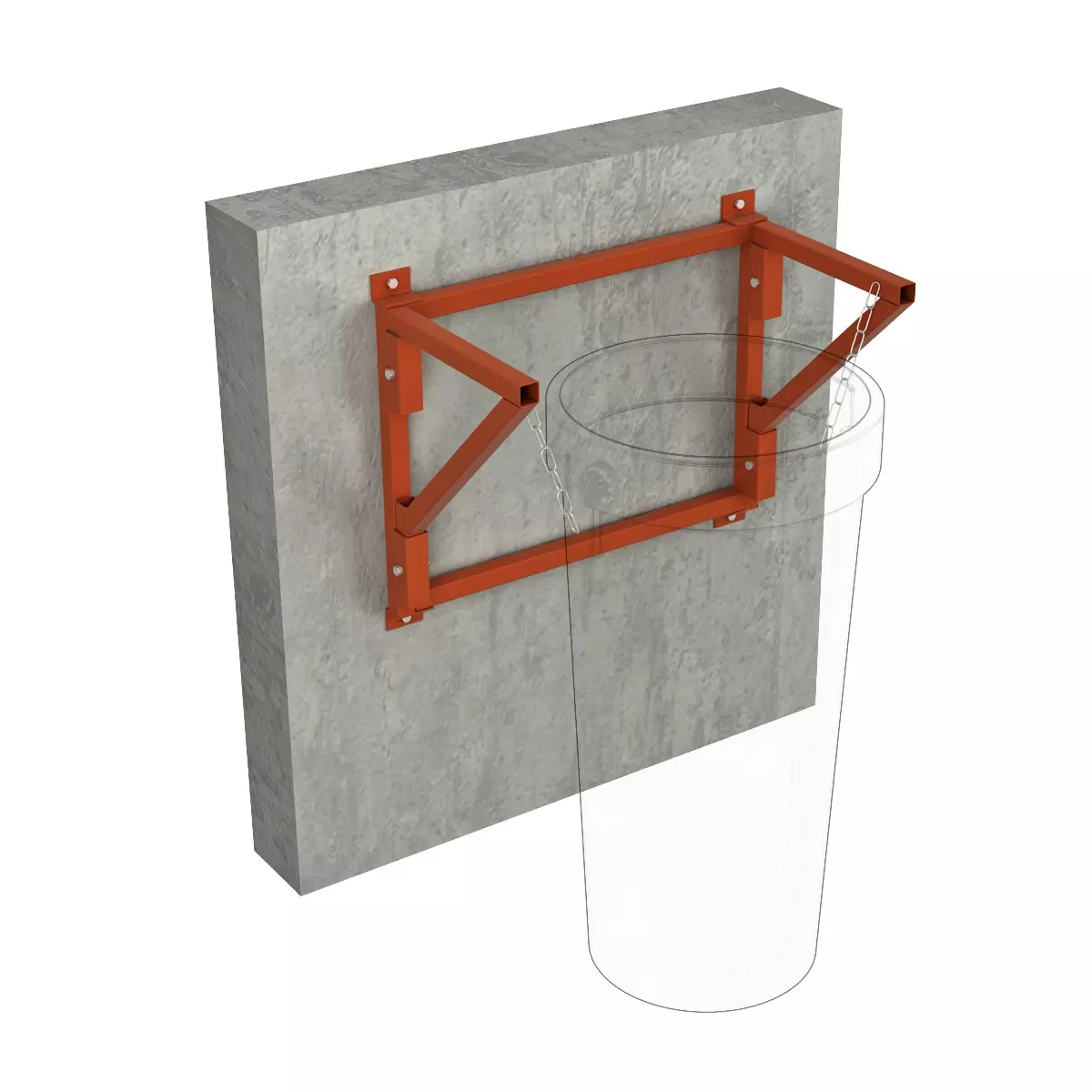 Кронштейн для крепления к стене, используется при проведении кровельных, фасадных или отделочных работ либо при реконструкции здании.