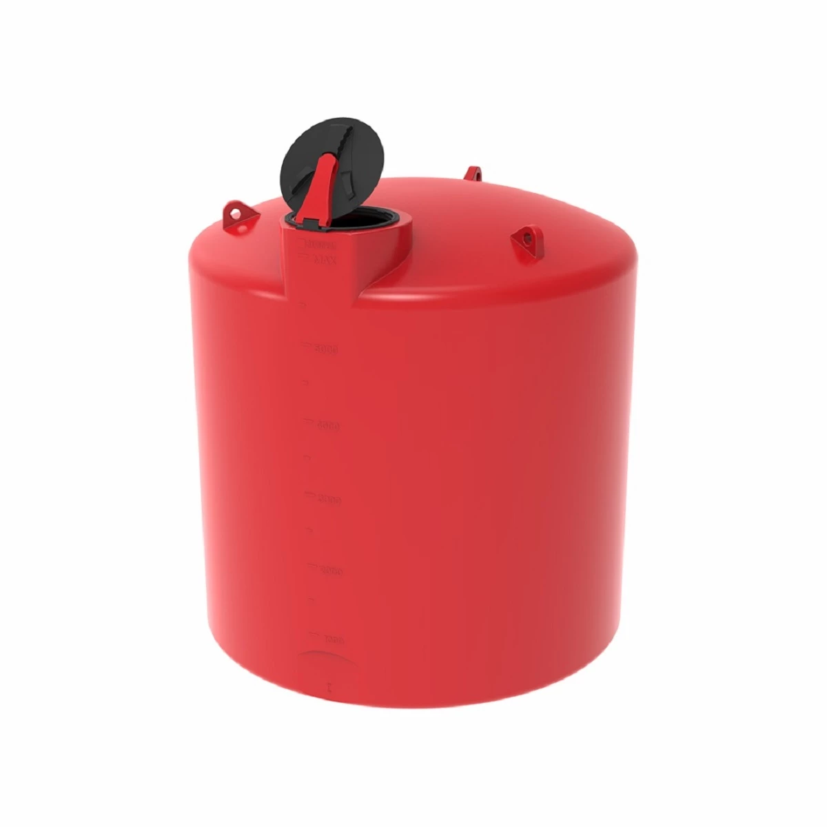 Емкость вертикально-цилиндрическая TRN 6000 л для КАС усиленная, с откидной крышкой (красный) 