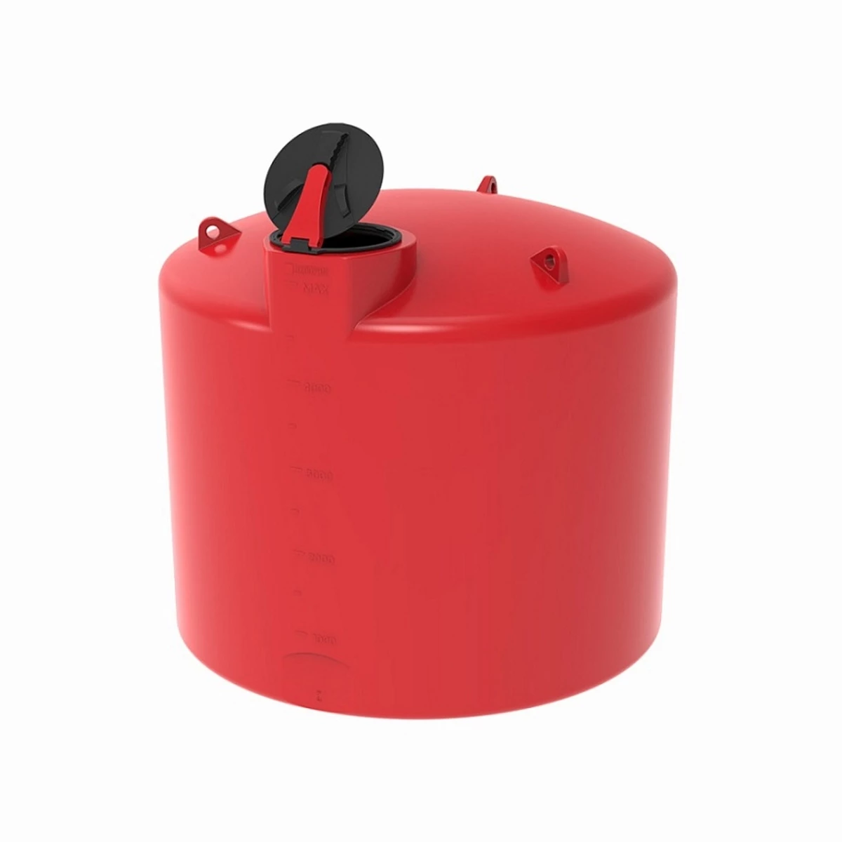 Емкость вертикально-цилиндрическая усиленная TRN 5000 л для КАС (красный) с откидной крышкой 