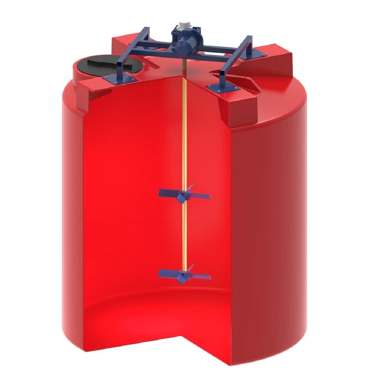 Емкость для КАС T 10 м3 с лопастной двухъярусной мешалкой для КАС 