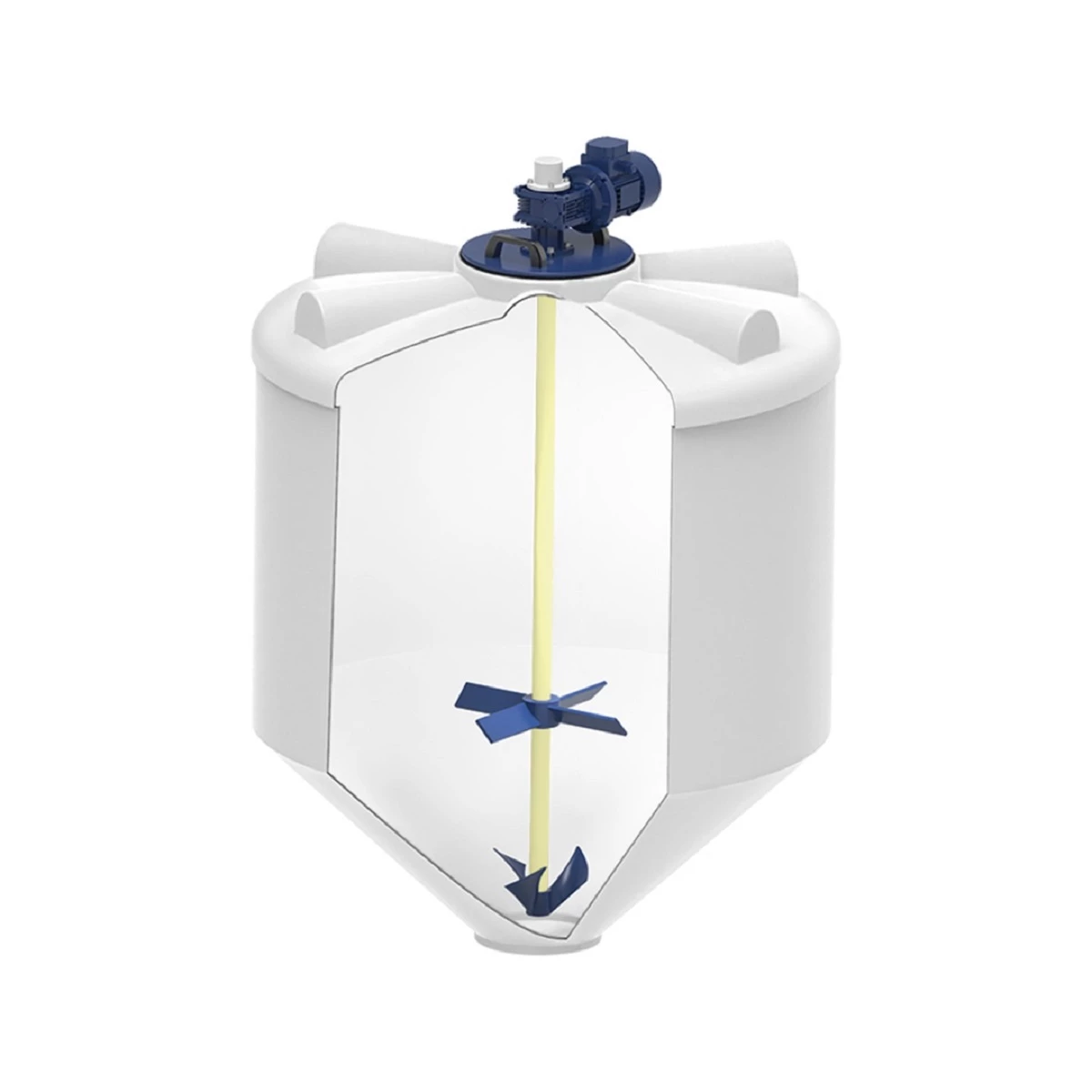 Емкость ФМ 1000л в обрешетке с лопастной мешалкой (антиосадок) 