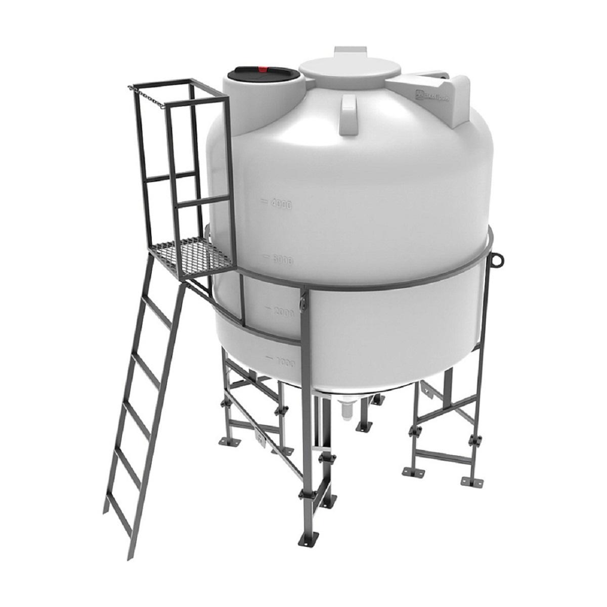 Конусная ёмкость с полным сливом, для хранения веществ с плотностью от 1,0 г/см³