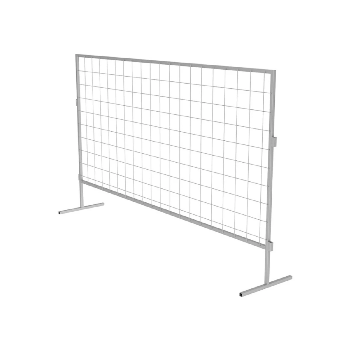 Ограждение мобильное металлическое 1200*2000 (несъемные стойки) секции ограждения, собираются с помощью специальных монтажных элементов (ухо-крючок) на боковых торцах секций.