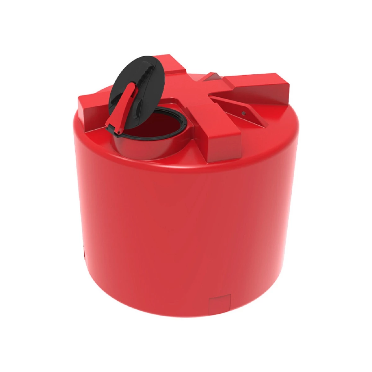 Емкость вертикально-цилиндрическая усиленная  T 2000 л для КАС (красная) с откидной крышкой 