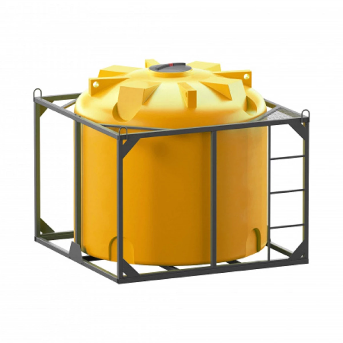 Емкость вертикальная в обрешетке VER 5000 (желтый), для перевозки питьевой воды, химии и т.д.