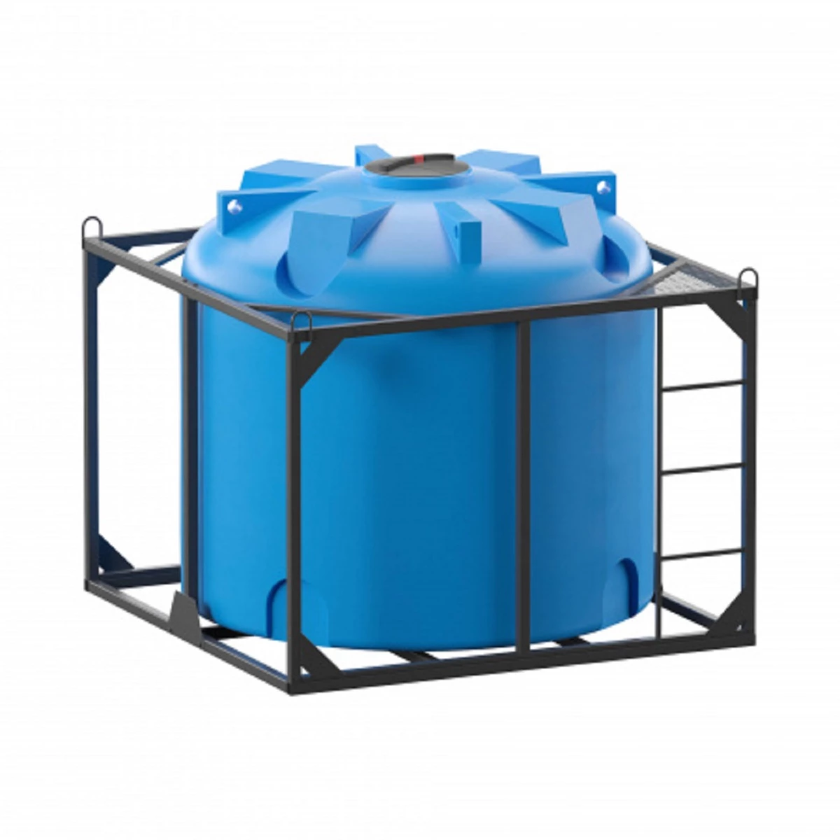 Емкость вертикальная в обрешетке VER 5000 (синий), для перевозки питьевой воды, химии и т.д.