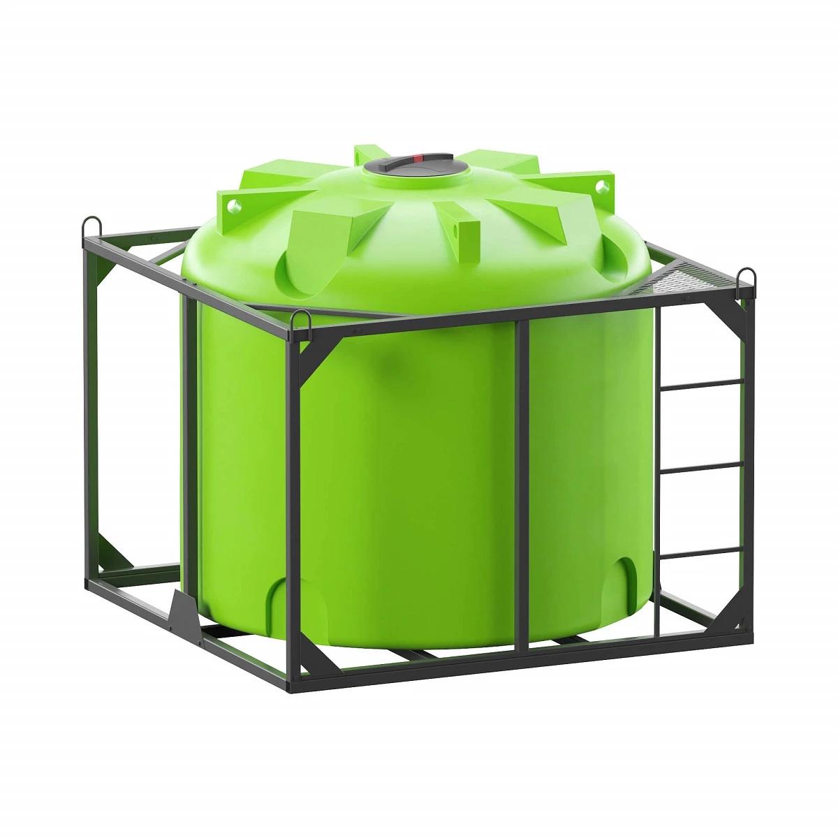 Емкость вертикальная в обрешетке VER 5000 (салатовый), для перевозки питьевой воды, химии и т.д.